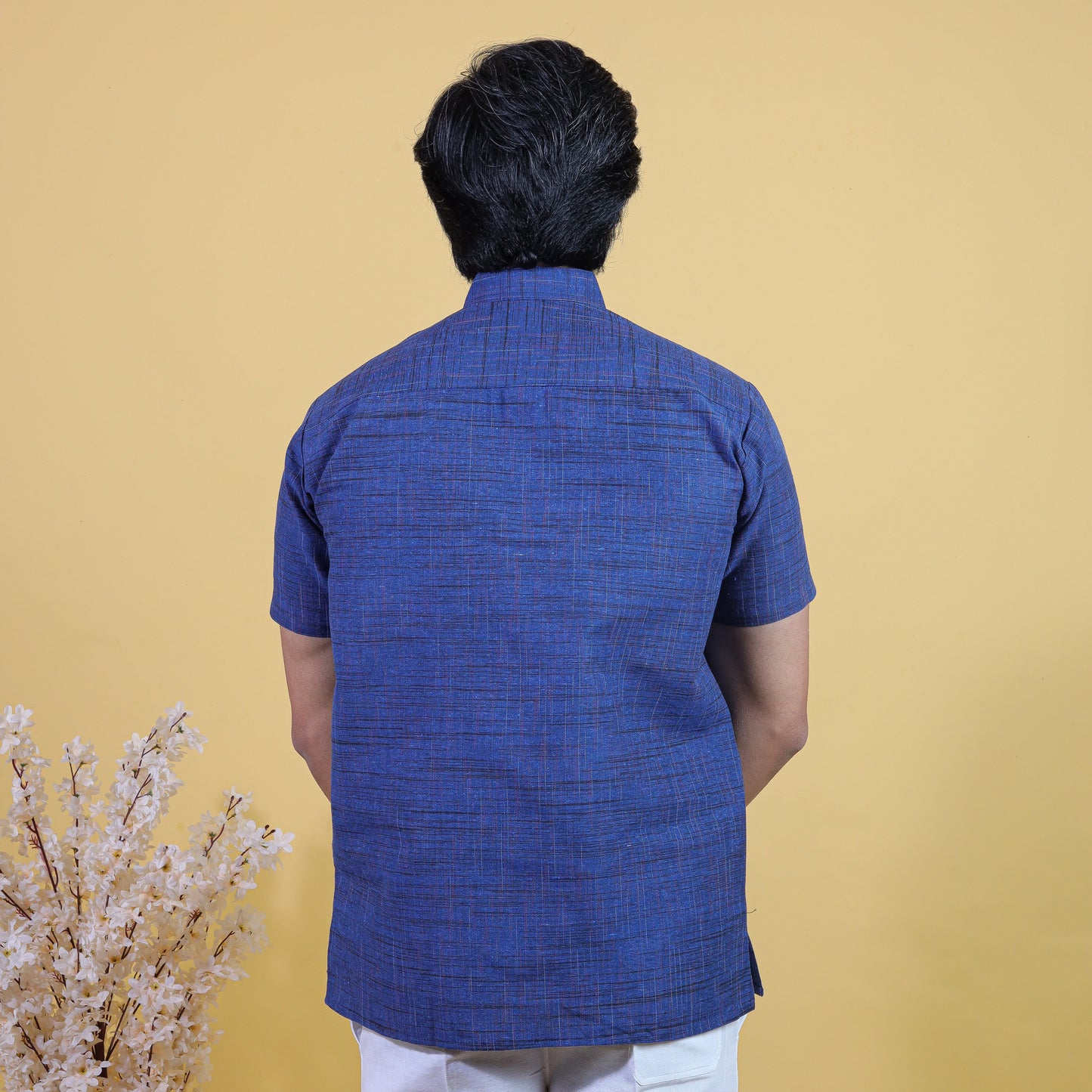 Combo Set Dark Jharna Half Sleeves Short Kurta Pant-Blue