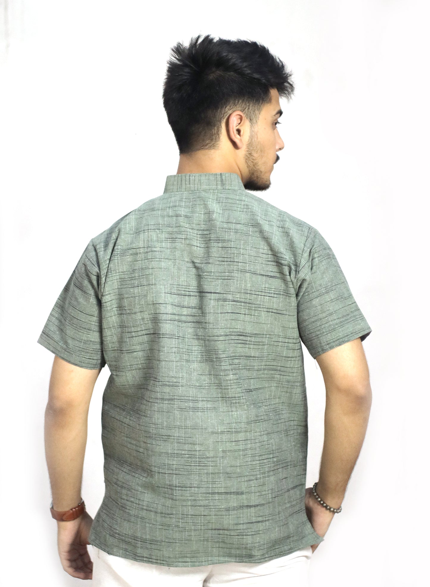 Men's Dark Jharna Short Half Sleeves Kurta