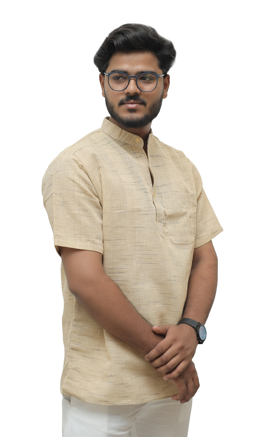 Men's Shudh Khadi Short Half Sleeves Kurta