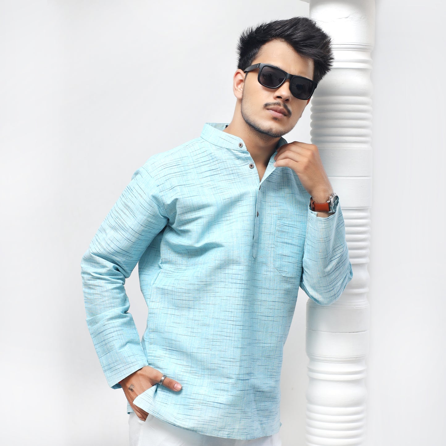Combo Set Jharna Full Sleeves Kurta Pant-Sky Blue (Copy)