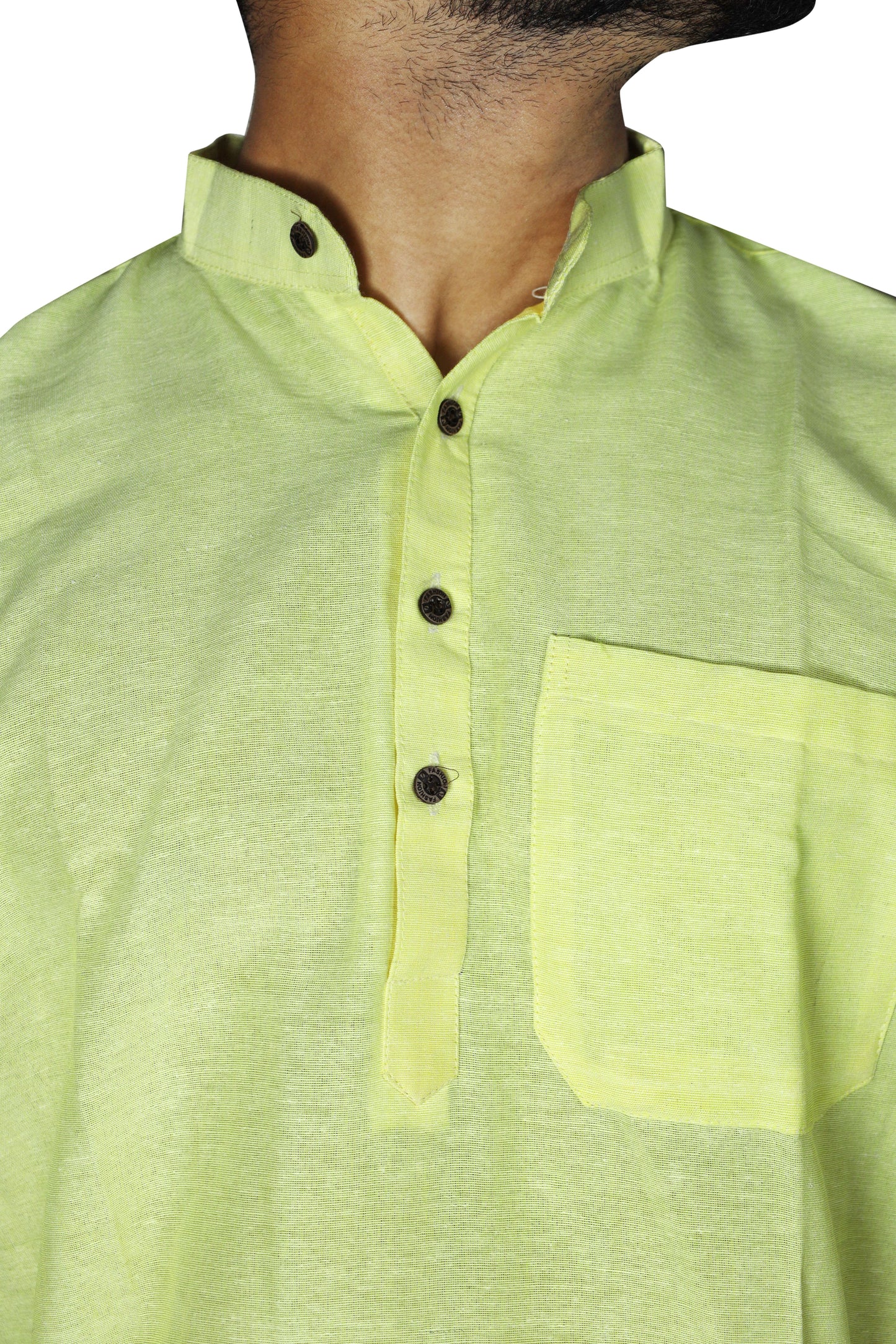Men's Pure Khadi Plain Short Kurta