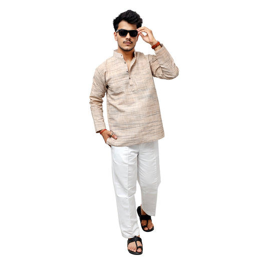 Combo Set Light Jharna Full Sleeves Kurta Pant-Beige