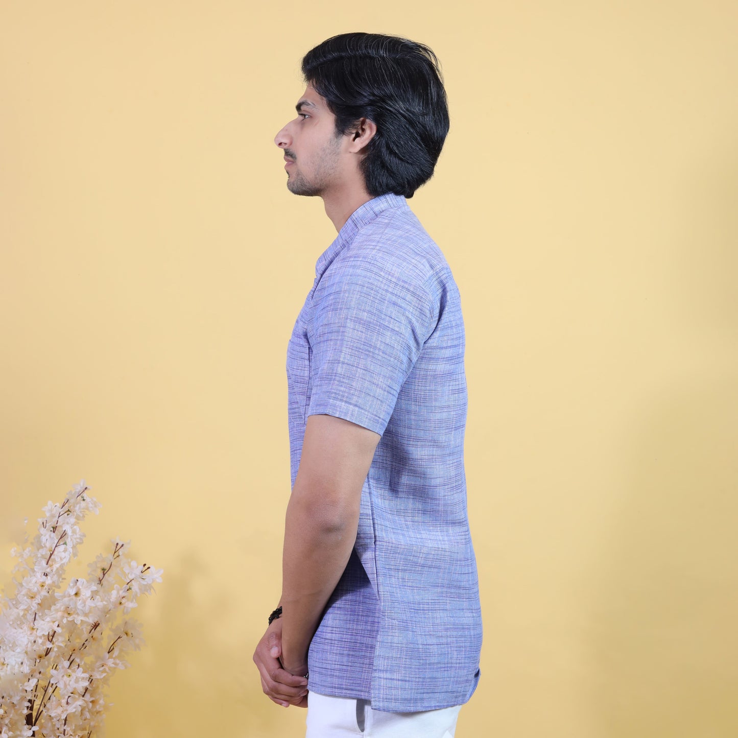 Combo Set Light Jharna Half Sleeves Short Kurta Pant-Blue