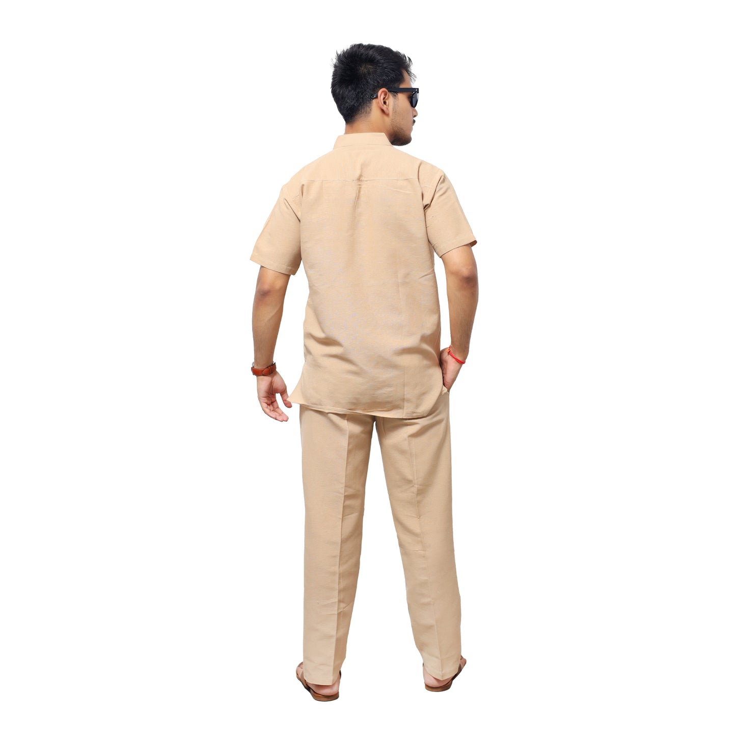 Co ord Set Half Sleeves-Beige