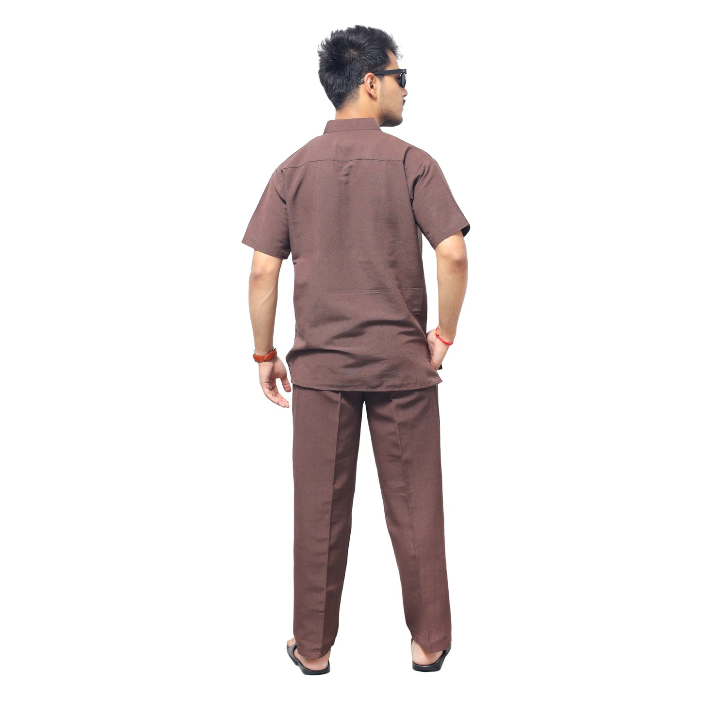 Co ord Set Half Sleeves-Brown