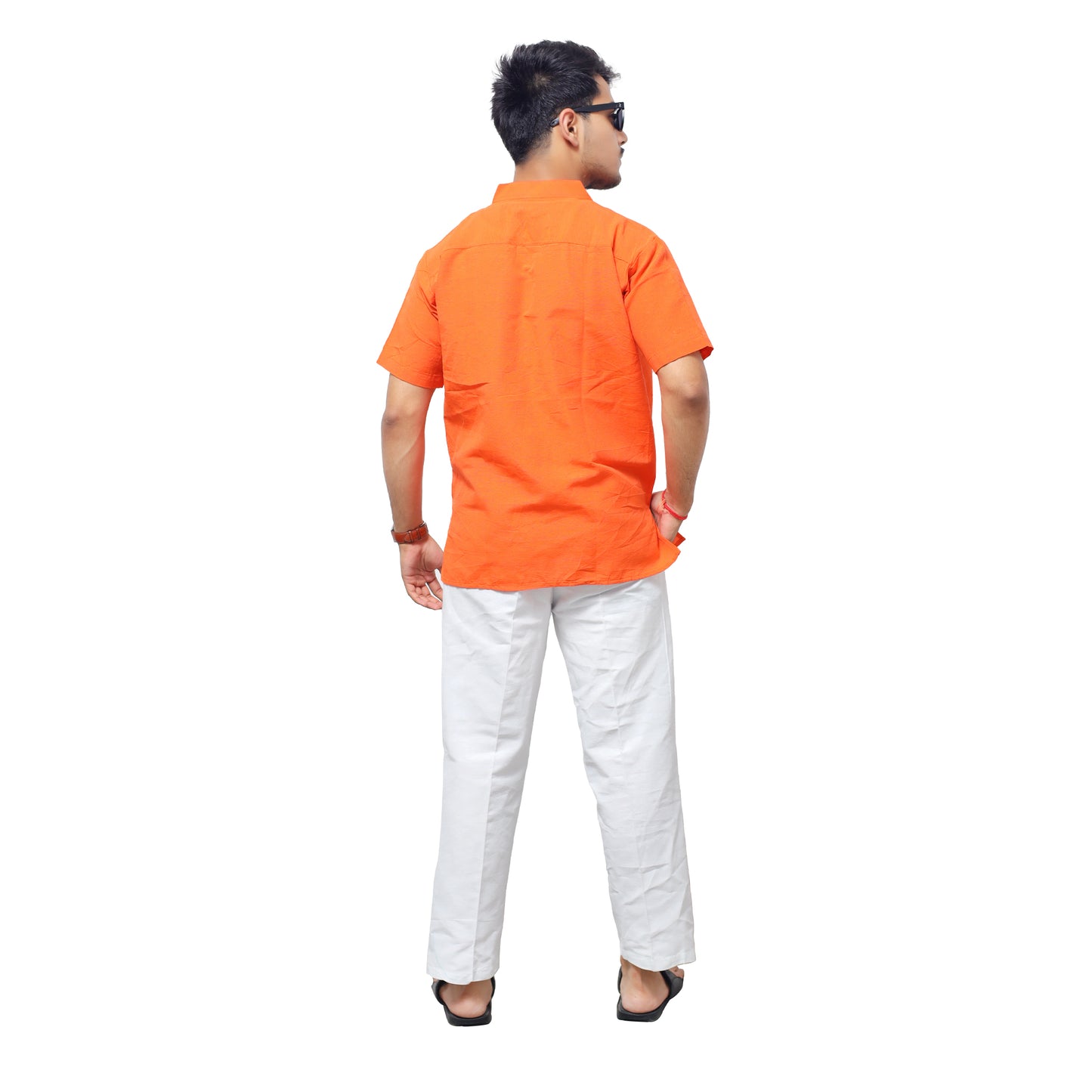 Co ord Set Half Sleeves-Orange