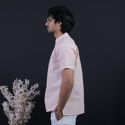 Softline Half Sleeves Short Kurta-Orange