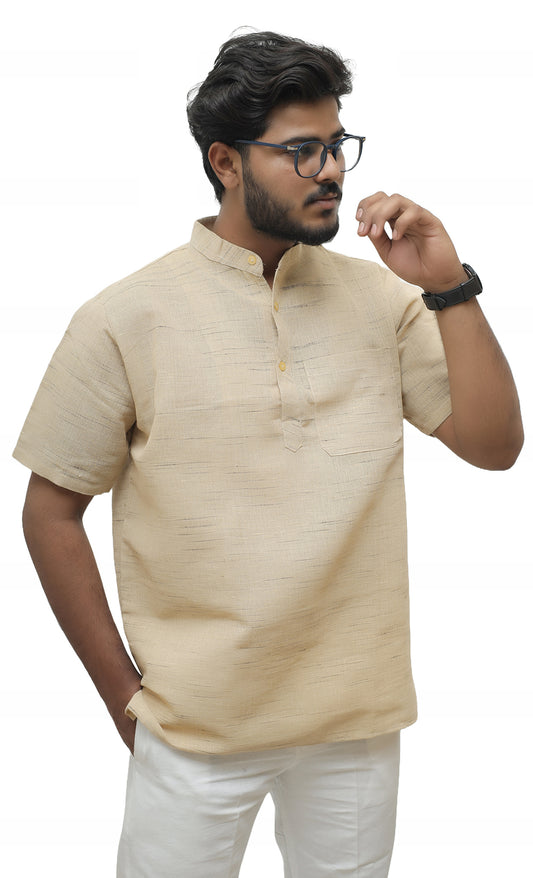 Men's Shudh Khadi Short Half Sleeves Kurta
