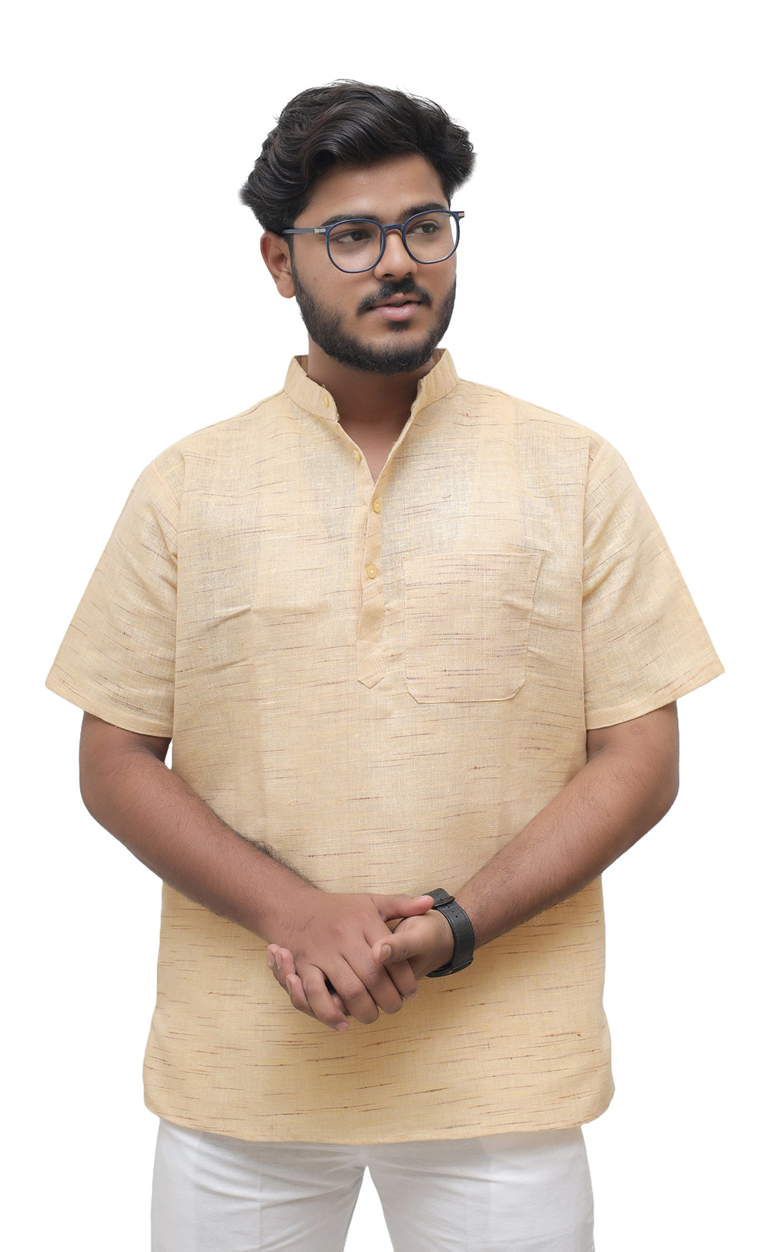 Men's Shudh Khadi Short Half Sleeves Kurta