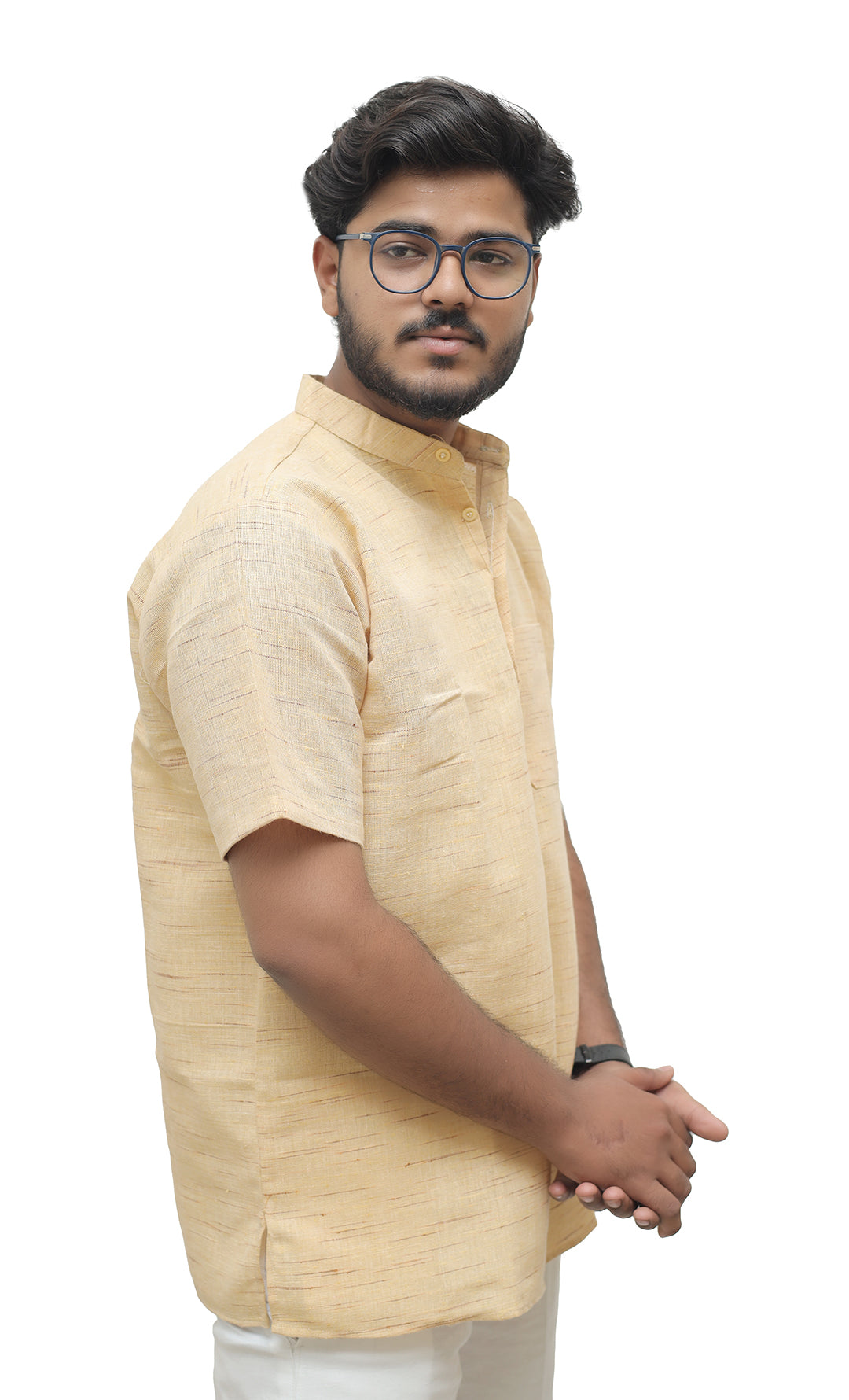 Men's Shudh Khadi Short Half Sleeves Kurta