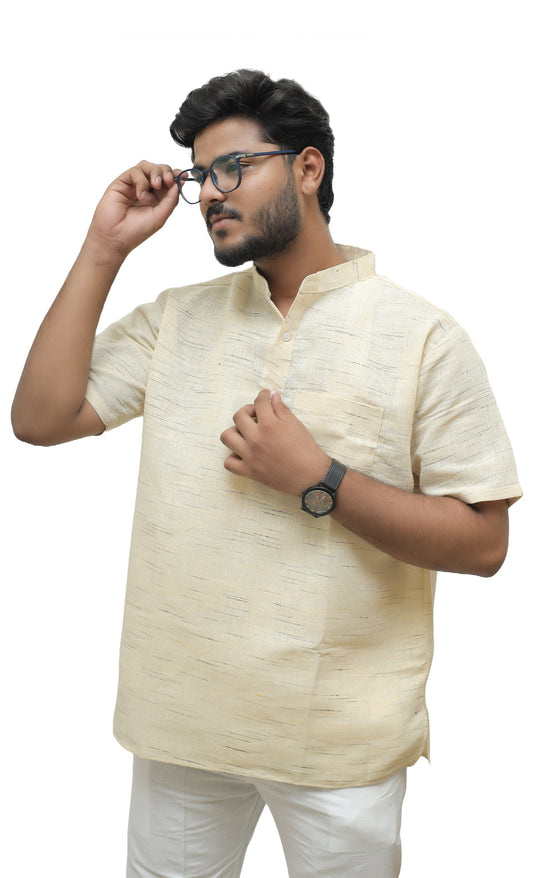 Men's Shudh Khadi Short Half Sleeves Kurta