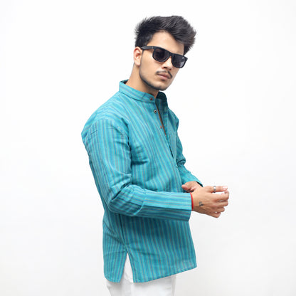 Combo Set Breeze Striped Full Sleeves Kurta Pant-Mint Green