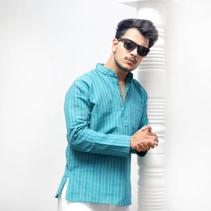 Combo Set Breeze Striped Full Sleeves Kurta Pant-Mint Green