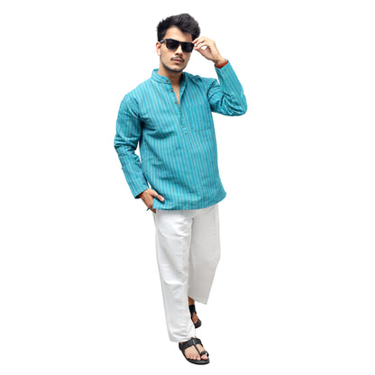 Combo Set Breeze Striped Full Sleeves Kurta Pant-Mint Green