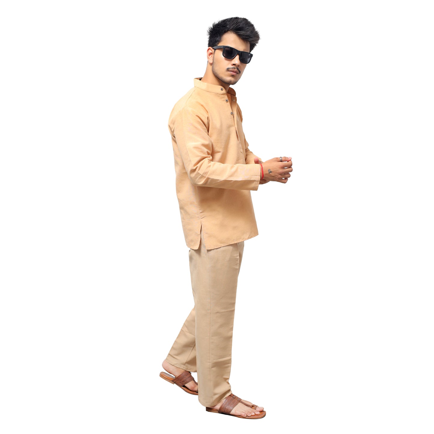 Co ord Set Full Sleeves-Beige