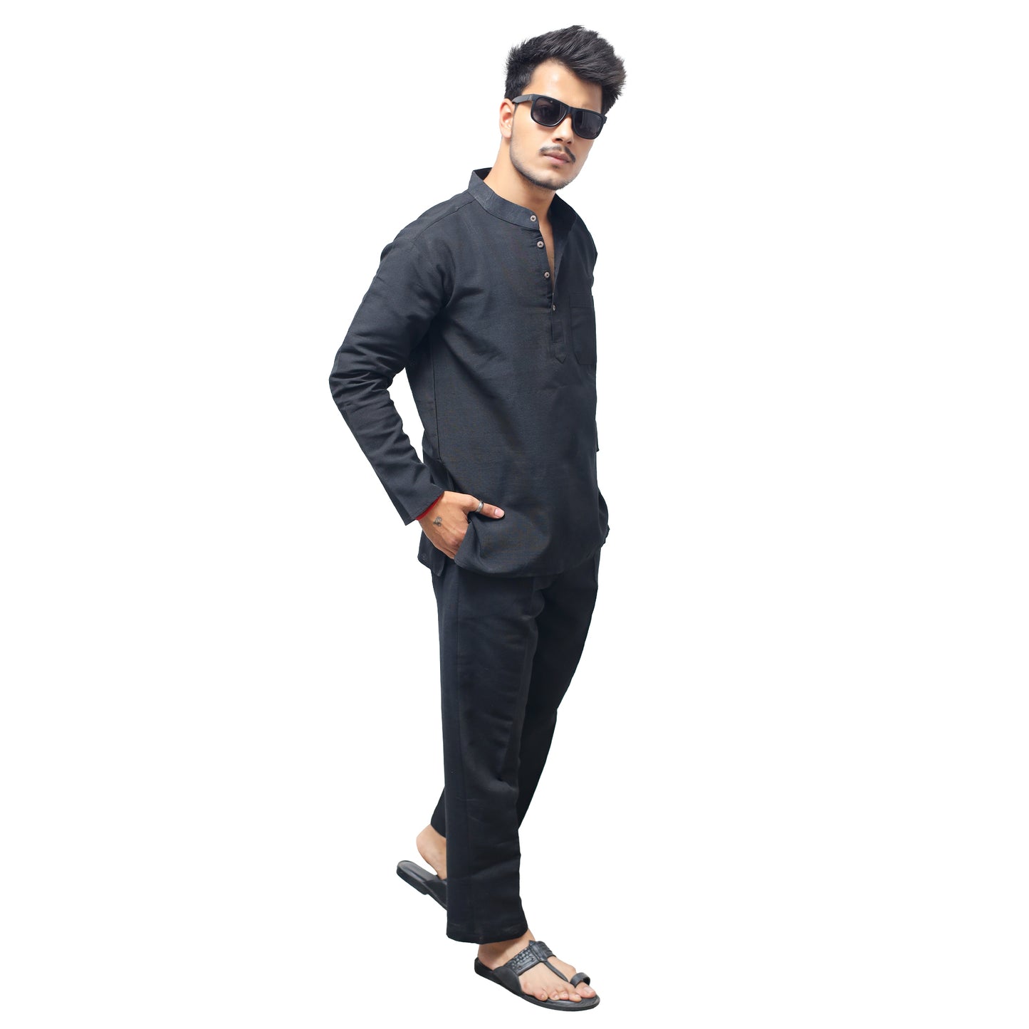 Co ord Set Full Sleeves-Black