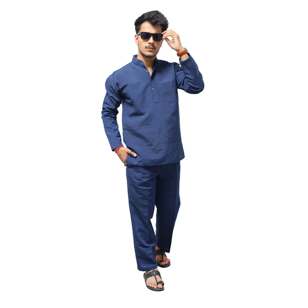 Co ord Set Full Sleeves-Blue