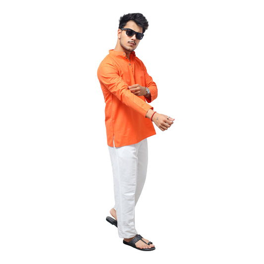 Co ord Set Full Sleeves-Orange