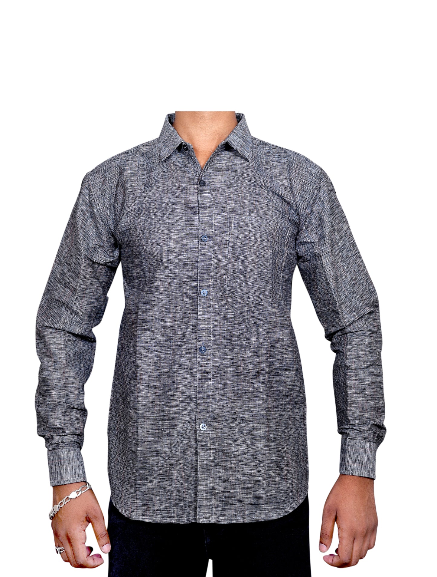 KHADI DIAMOND DARK GREY SHIRT