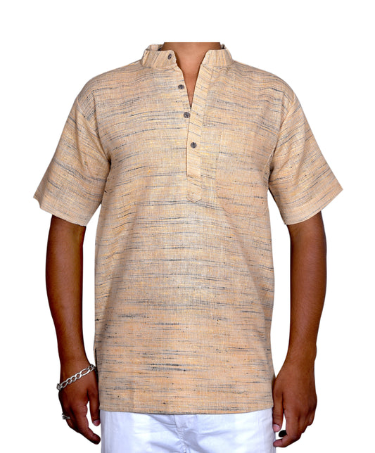 SHUDH KHADI  SHORT KURTA HALF SLEEVES