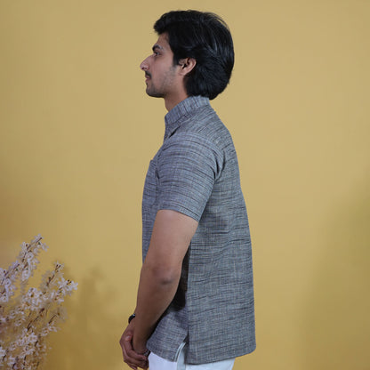 Combo Set Dark Jharna Half Sleeves Short Kurta Pant-Gray