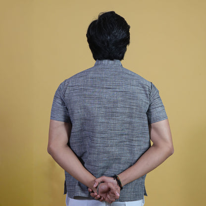 Combo Set Dark Jharna Half Sleeves Short Kurta Pant-Gray