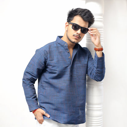 Combo Set Dark Jharna Full Sleeves Kurta Pant-Blue