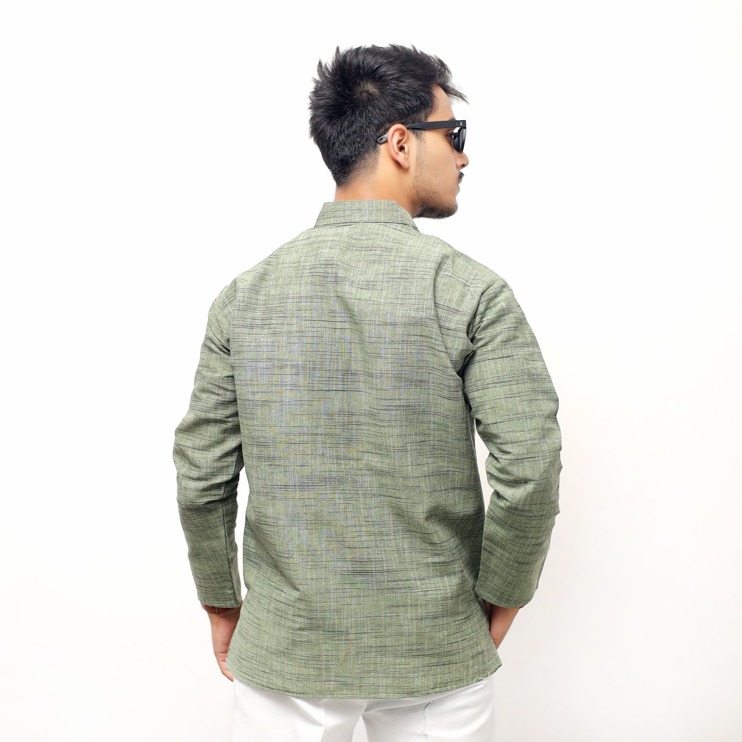 Combo Set Dark Jharna Full Sleeves Kurta Pant-Green
