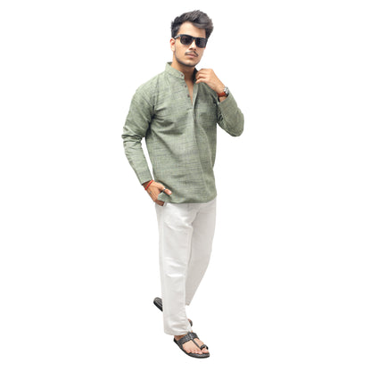 Combo Set Dark Jharna Full Sleeves Kurta Pant-Green