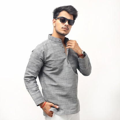 Combo Set Dark Jharna Full Sleeves Kurta Pant-Gray