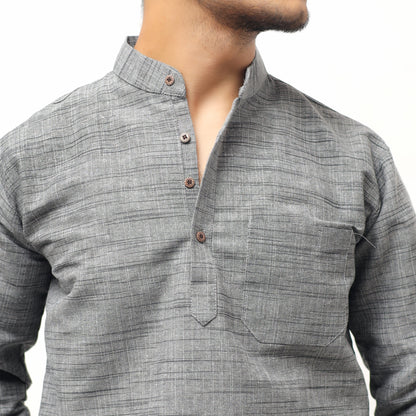 Combo Set Dark Jharna Full Sleeves Kurta Pant-Gray