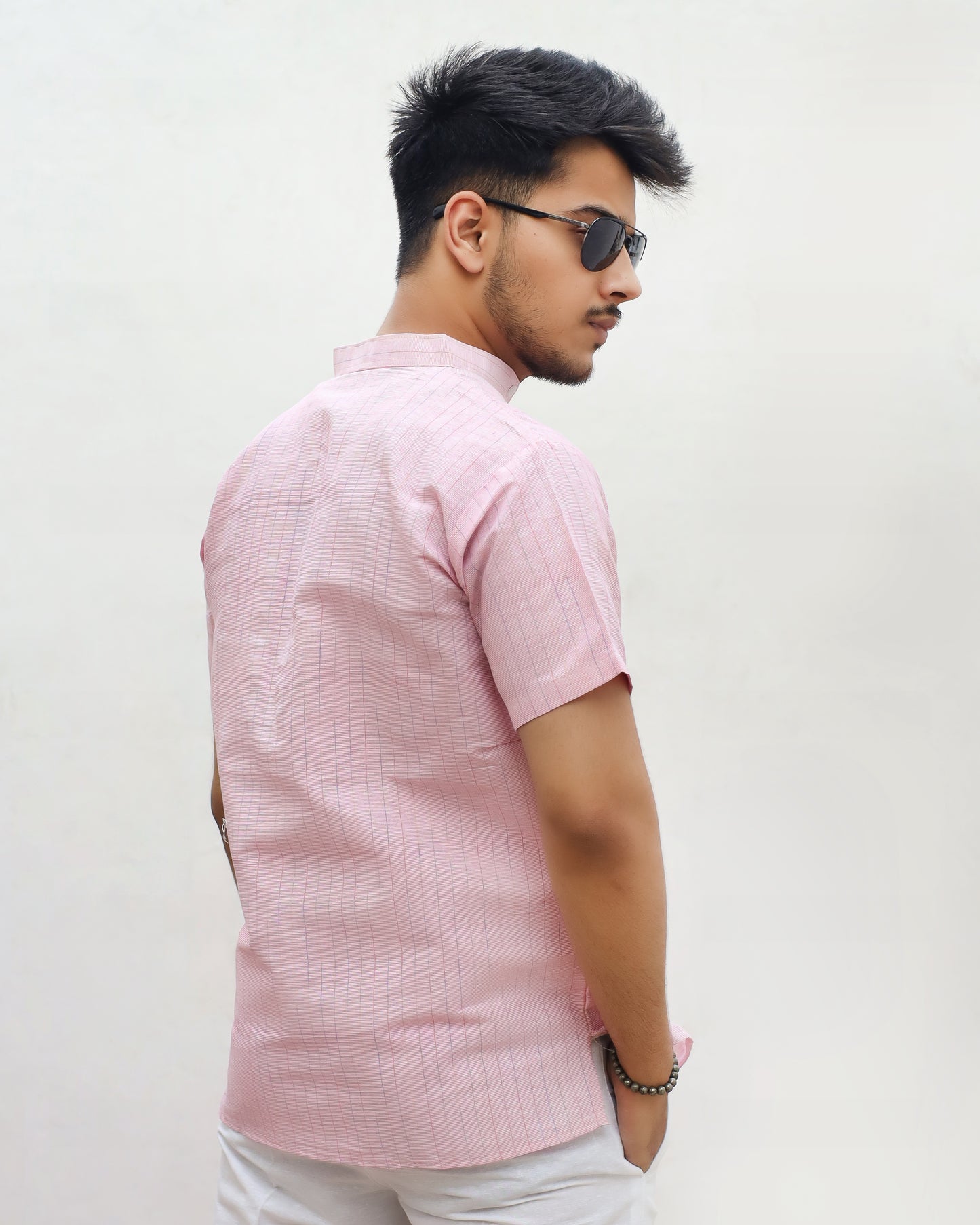 Softline Half Sleeves Short Kurta-Pink
