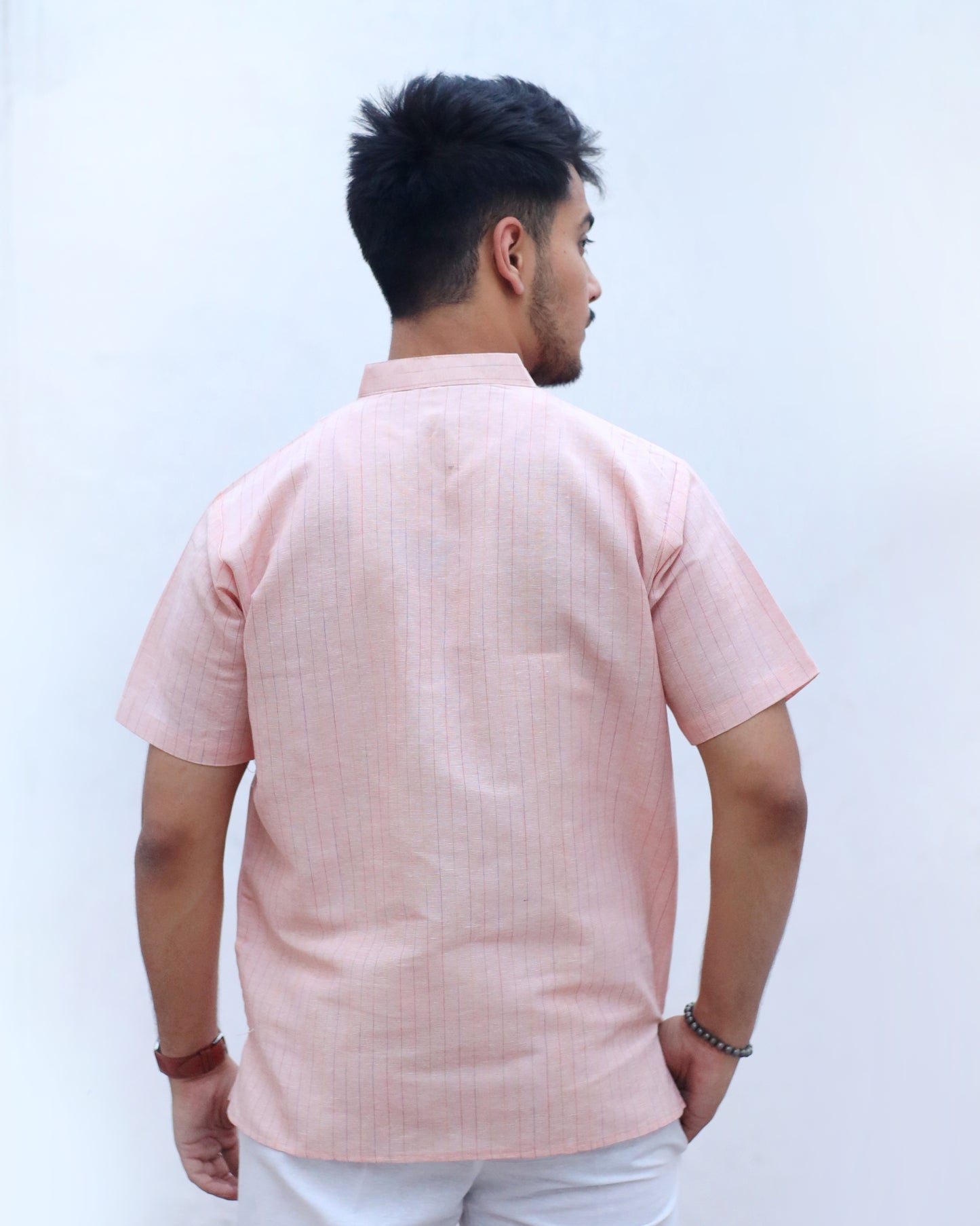 Softline Half Sleeves Short Kurta-Orange