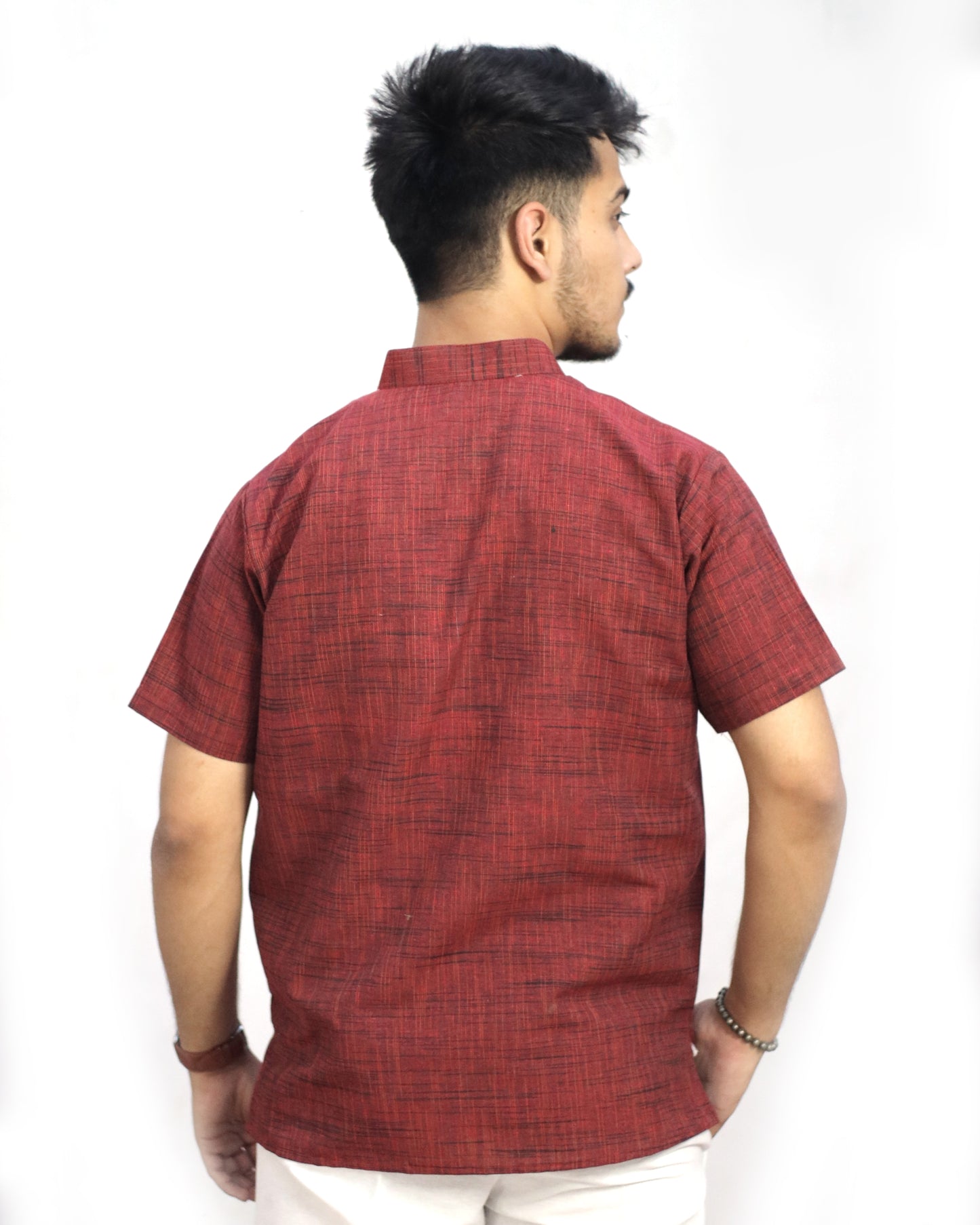 Men's Dark Jharna Short Half Sleeves Kurta