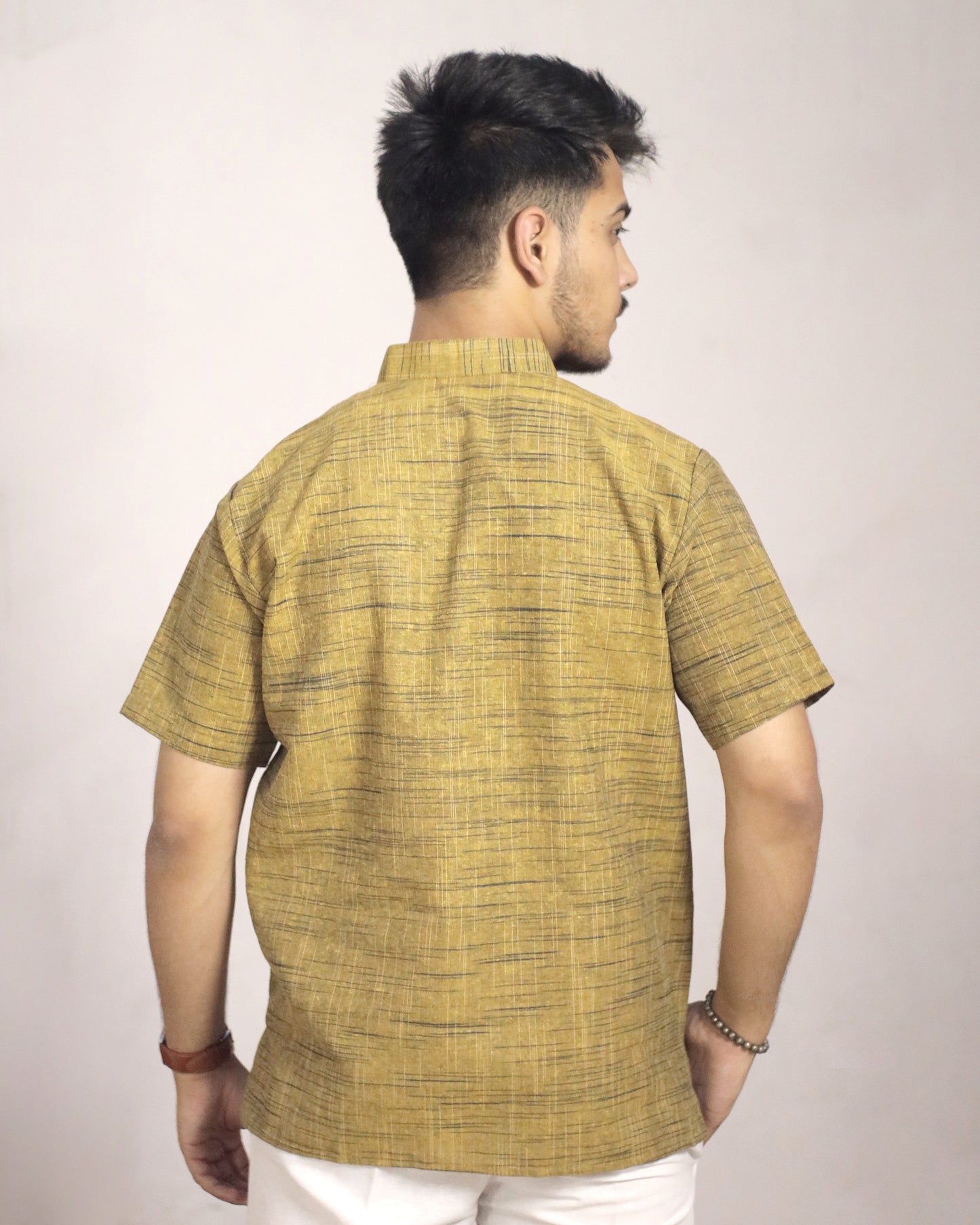 Men's Dark Jharna Short Half Sleeves Kurta
