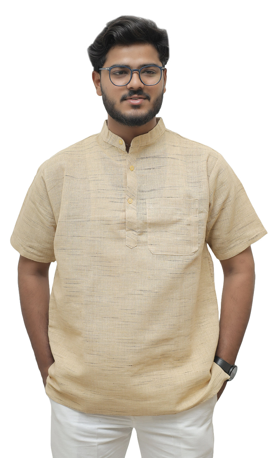 Men's Shudh Khadi Short Half Sleeves Kurta
