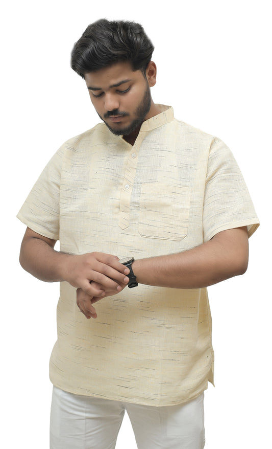 Men's Shudh Khadi Short Half Sleeves Kurta