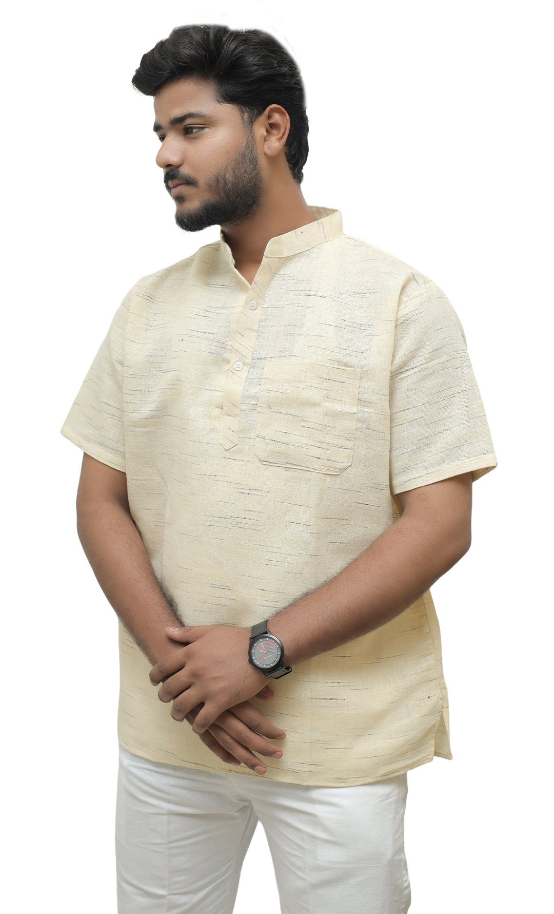 Men's Shudh Khadi Short Half Sleeves Kurta