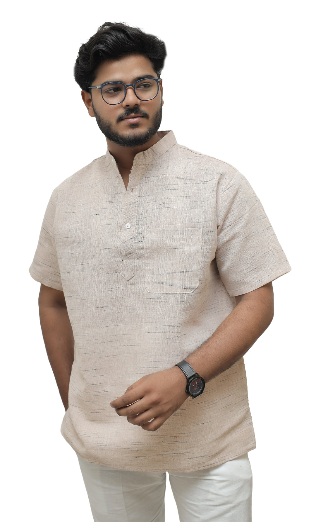 Men's Shudh Khadi Short Half Sleeves Kurta