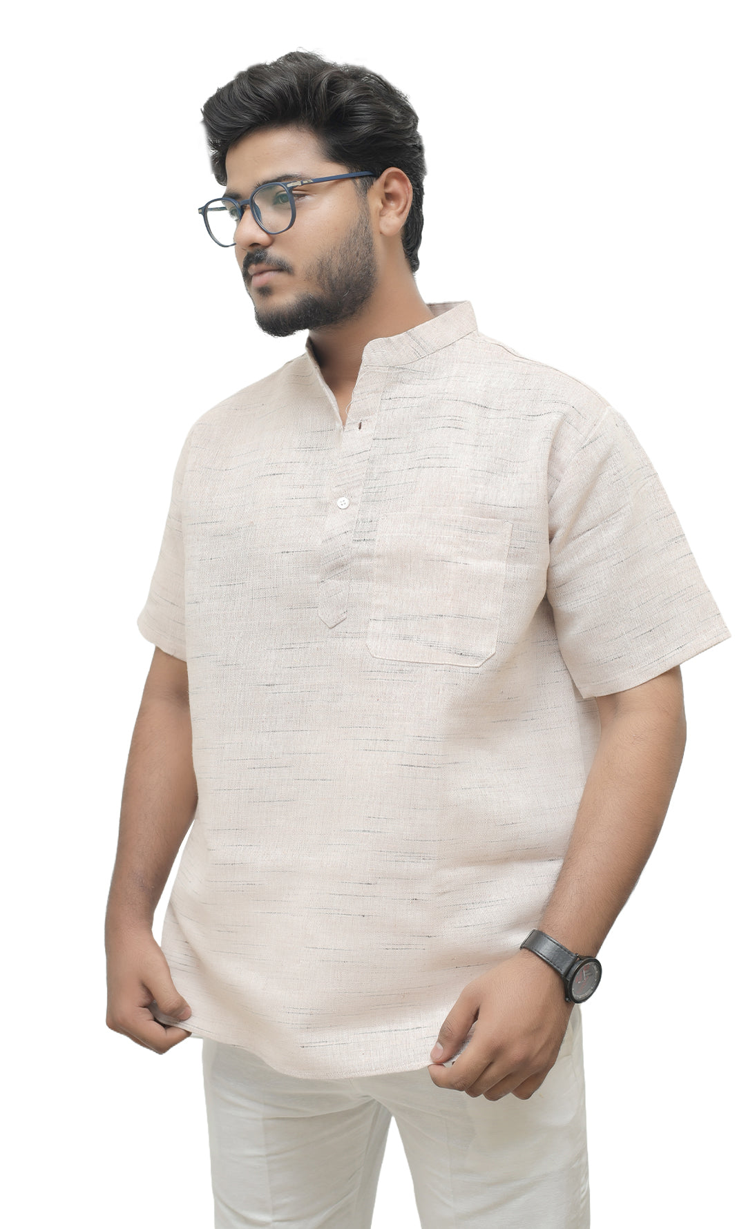 Men's Shudh Khadi Short Half Sleeves Kurta