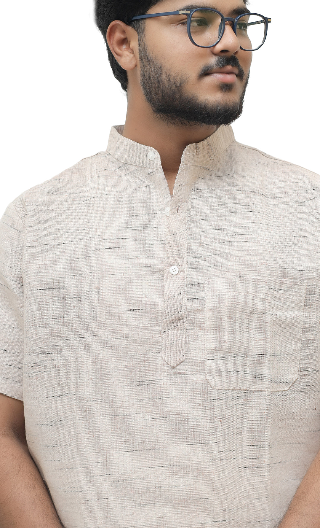 Men's Shudh Khadi Short Half Sleeves Kurta