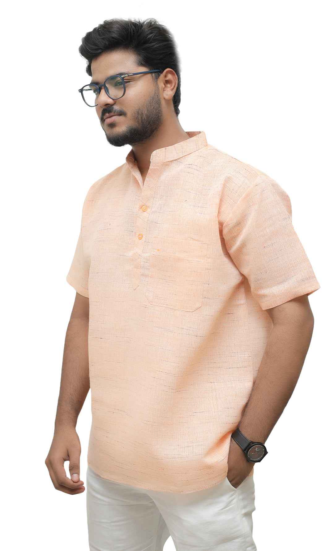 Men's Shudh Khadi Short Half Sleeves Kurta