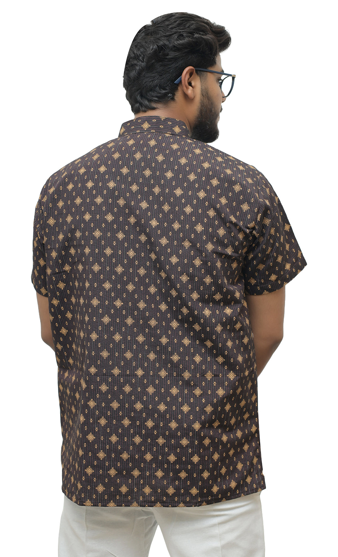 Men's Printed Short Half Sleeves Kurta