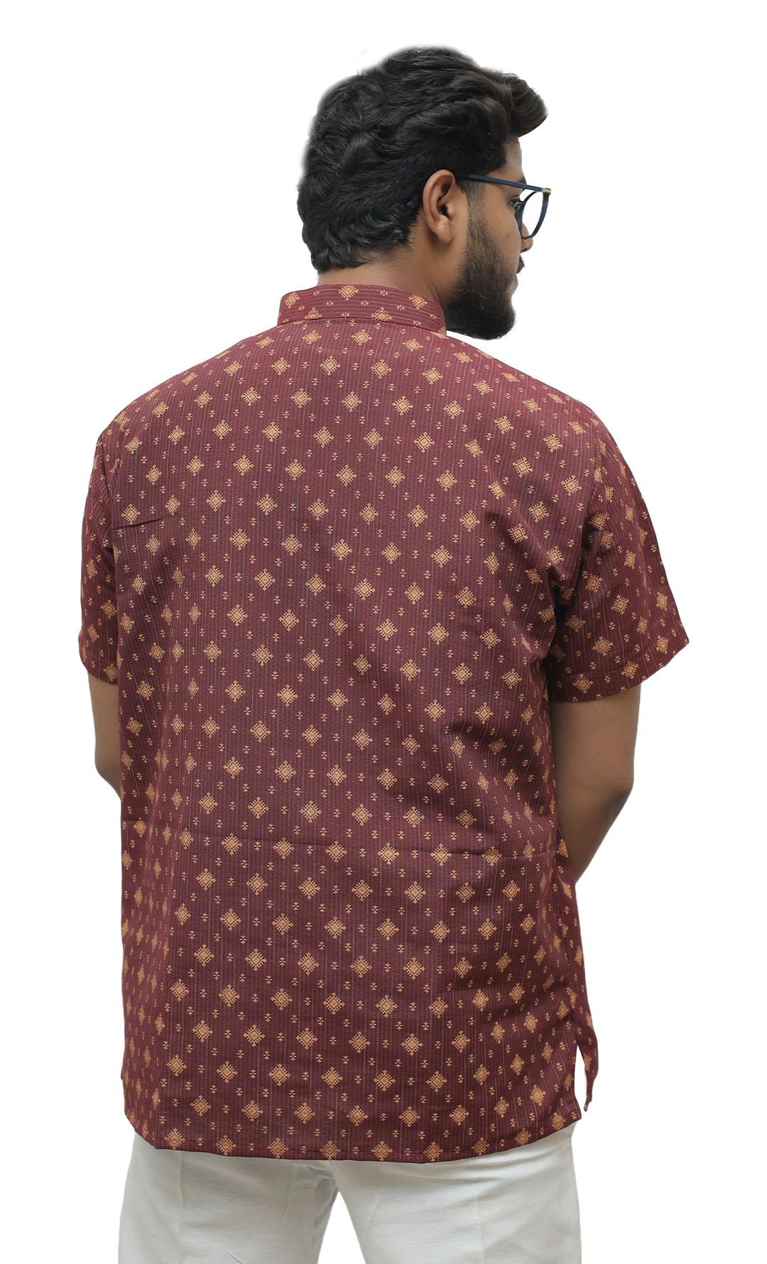 Men's Printed Short Half Sleeves Kurta