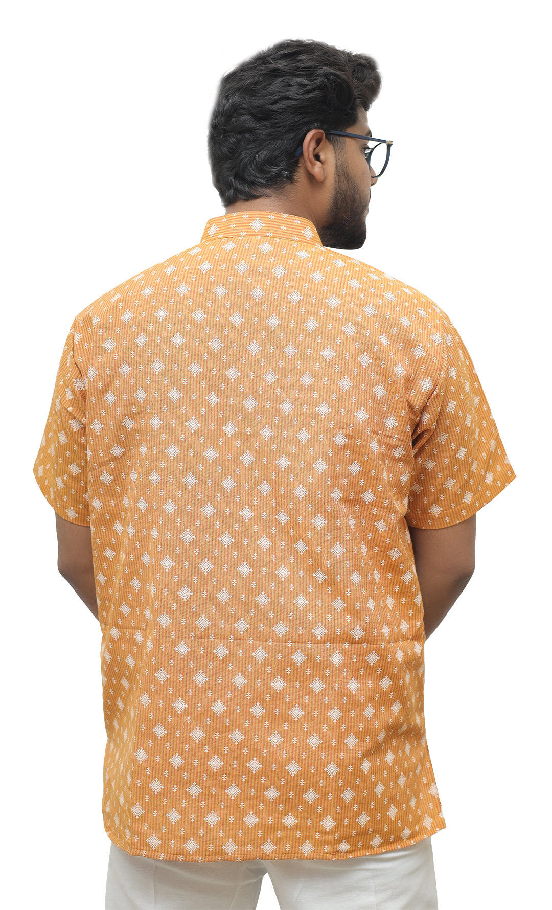 Men's Printed Short Half Sleeves Kurta