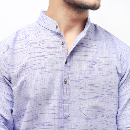 Jharna Full Sleeves Short Kurta-Blue