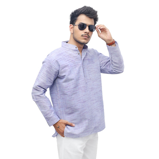 Jharna Full Sleeves Short Kurta-Blue