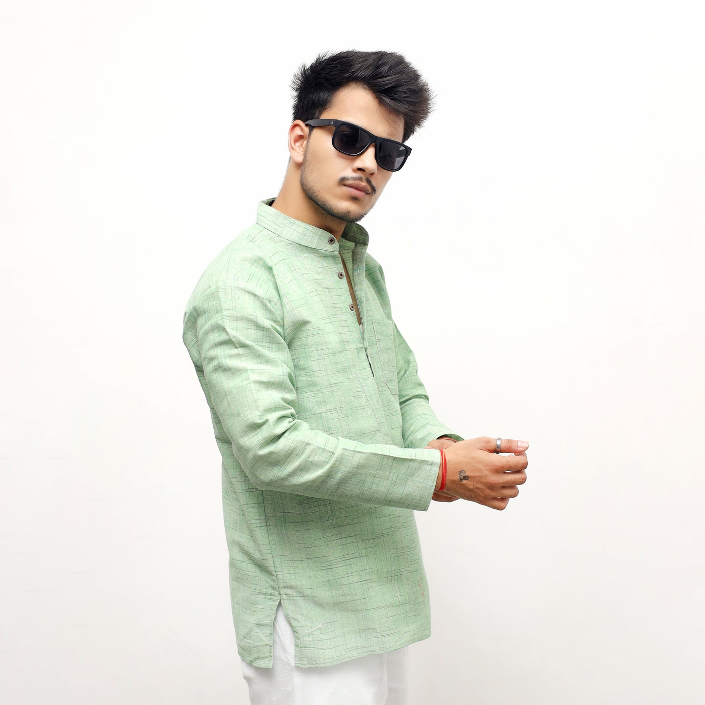 Combo Set Jharna Full Sleeves Kurta Pant-Green