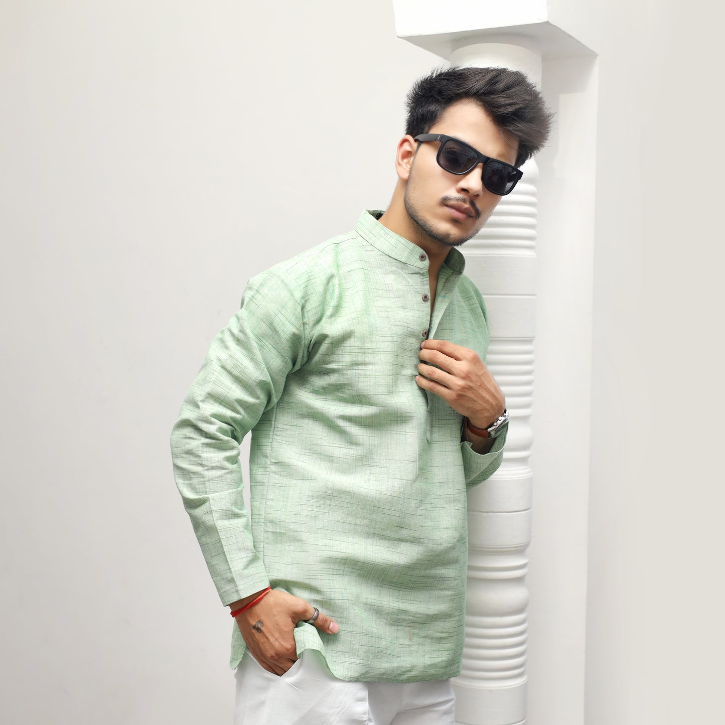 Combo Set Jharna Full Sleeves Kurta Pant-Green