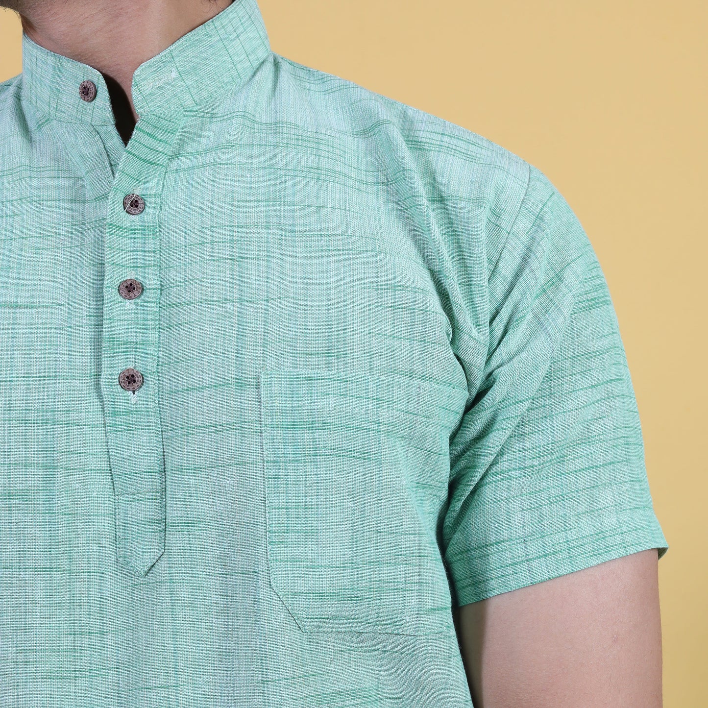 Combo Set Jharna Half Sleeves Short Kurta Pant-Green